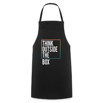 Think outside the Box - Kochschürze - Schwarz - Vorne - AI Model Male 185 dark (185cm)