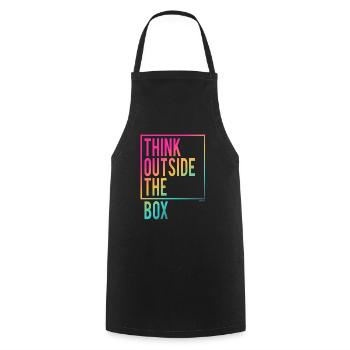 Think outside the Box - Kochschürze - Schwarz - Vorne - AI Model Male 185 dark (185cm)
