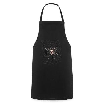 Crâne araignée - Tablier de cuisine - noir - Devant - AI Model Male 185 dark (185cm)