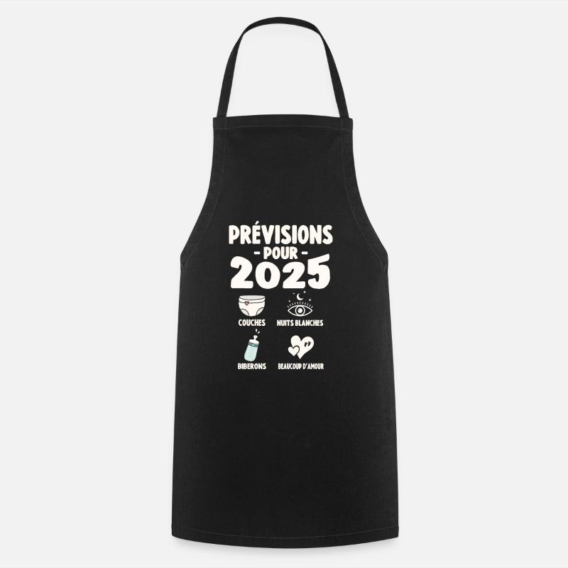 Prévisions Pour 2025 Cadeau De Grossesse 2025 - Tablier de cuisine - noir