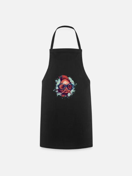 hipster fish 6 - Tablier de cuisine - noir