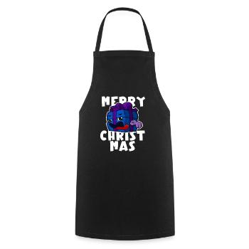 Merry Christmas - Christmas Gift Cartoon - Cooking Apron - black - Front - AI Model Male 185 dark (185cm)