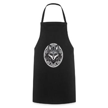 Fox Mandala Drawing Complex Nature Wilderness - Cooking Apron - black - Front - AI Model Male 185 dark (185cm)