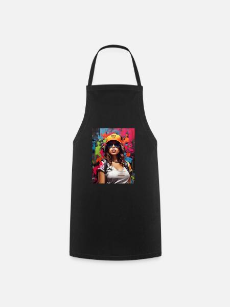 Graffiti-Stil - Kochschürze - Schwarz
