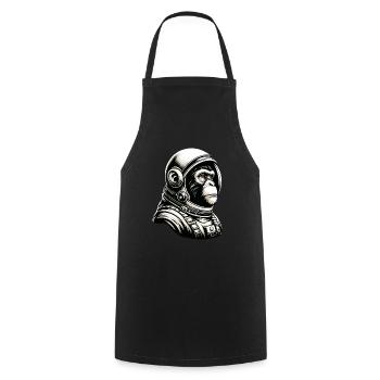 Nachdenklicher Affen-Astronaut Kosmos - Kochschürze - Schwarz - Vorne - AI Model Male 185 dark (185cm)