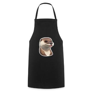 Loutre mignonne - Tablier de cuisine - noir - Devant - AI Model Male 185 dark (185cm)