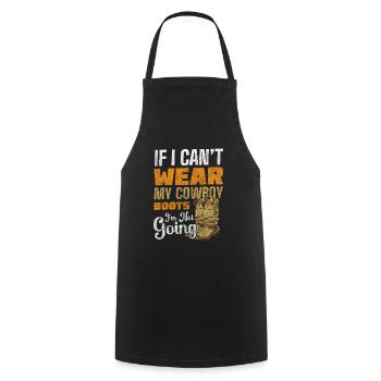 Country Sheriff Gunslinger Rider - Cooking Apron - black - Front - AI Model Male 185 dark (185cm)