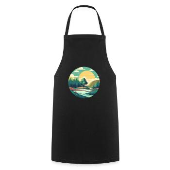 Paysage - Tablier de cuisine - noir - Devant - AI Model Male 185 dark (185cm)