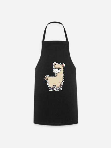 Kawaii Lama - Kochschürze - Schwarz