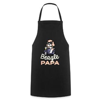 Beagle Papa Biker Hund Papa Geschenk Retro - Kochschürze - Schwarz - Vorne - AI Model Male 185 dark (185cm)