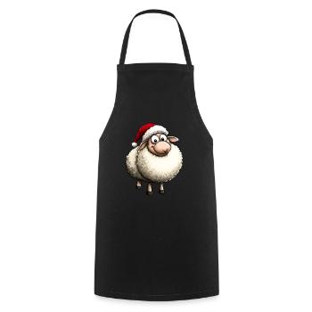 Noël des moutons - Tablier de cuisine - noir - Devant - AI Model Male 185 dark (185cm)