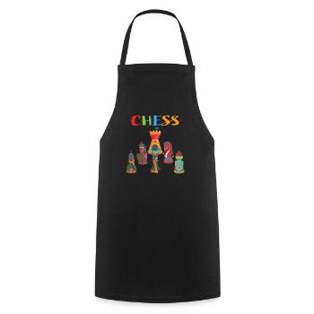 Échecs - Tablier de cuisine - noir - Devant - AI Model Male 185 dark (185cm)