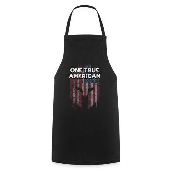 One True American Patriotic Independence - Cooking Apron - black - Front - AI Model Male 185 dark (185cm)