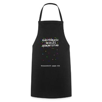 21st Birthday - Cooking Apron - black - Front - AI Model Male 185 dark (185cm)