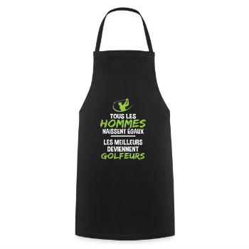 Cadeau drôle golfeur humour golf - Tablier de cuisine - noir - Devant - AI Model Male 185 dark (185cm)