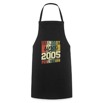 Légendaire depuis 2005 Vintage Vintage Anniversaire - Tablier de cuisine - noir - Devant - AI Model Male 185 dark (185cm)