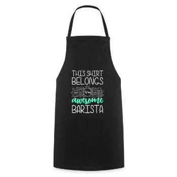 Barista Cafe Coffee Cup Coffee Drinker - Cooking Apron - black - Front - AI Model Male 185 dark (185cm)