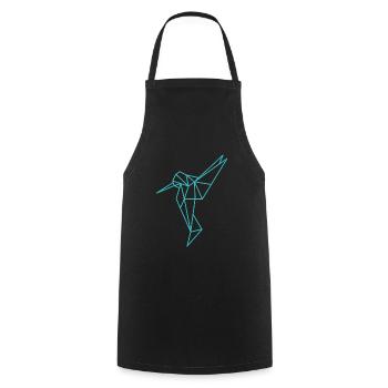 Hummingbird Geometric Line - Cooking Apron - black - Front - AI Model Male 185 dark (185cm)