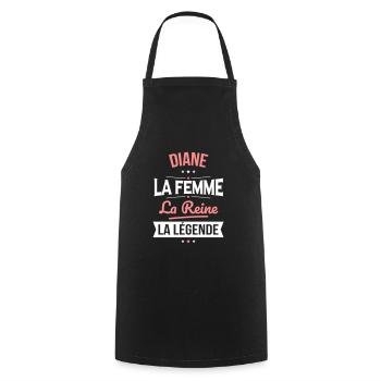 Diane - La Femme - La Reine - La Légende - Tablier de cuisine - noir - Devant - AI Model Male 185 dark (185cm)