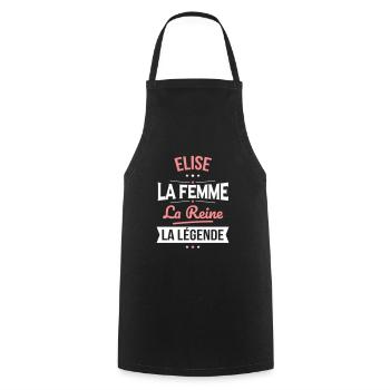 Elise - La Femme - La Reine - La Légende - Tablier de cuisine - noir - Devant - AI Model Male 185 dark (185cm)