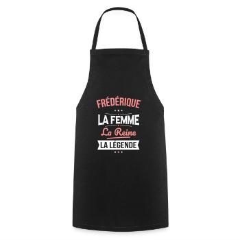 Frédérique - La Femme - La Reine - La Légende - Tablier de cuisine - noir - Devant - AI Model Male 185 dark (185cm)