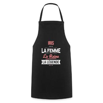 Iris - La Femme - La Reine - La Légende - Tablier de cuisine - noir - Devant - AI Model Male 185 dark (185cm)