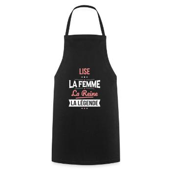 Lise - La Femme - La Reine - La Légende - Tablier de cuisine - noir - Devant - AI Model Male 185 dark (185cm)