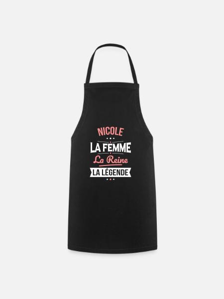 Nicole - La Femme - La Reine - La Légende - Tablier de cuisine - noir