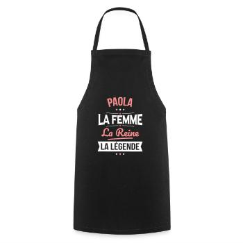 Paola - La Femme - La Reine - La Légende - Tablier de cuisine - noir - Devant - AI Model Male 185 dark (185cm)