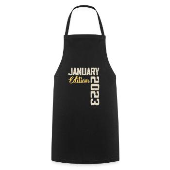 Birthday gift born in January 2023 - 2023 - Cooking Apron - black - Front - AI Model Male 185 dark (185cm)