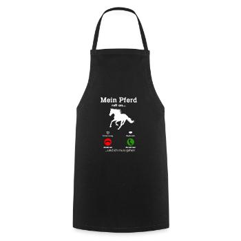 Mon cheval appelle - Tablier de cuisine - noir - Devant - AI Model Male 185 dark (185cm)