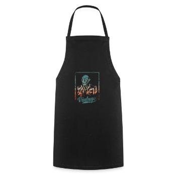 Old Movies - Cooking Apron - black - Front - AI Model Male 185 dark (185cm)