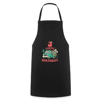 3rd Birthday Guys - Cooking Apron - black - Front - AI Model Male 185 dark (185cm)