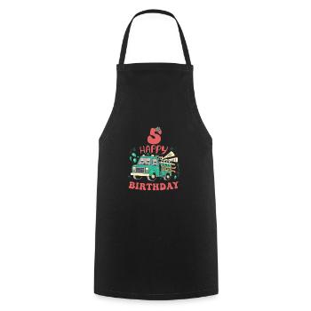 5th Birthday Guys - Cooking Apron - black - Front - AI Model Male 185 dark (185cm)