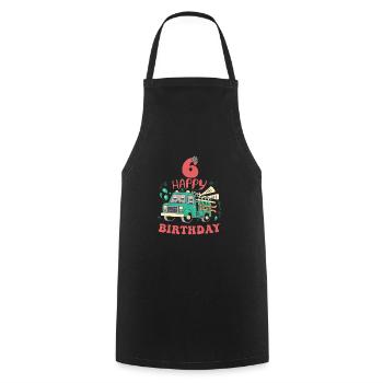 6th Birthday Guys - Cooking Apron - black - Front - AI Model Male 185 dark (185cm)