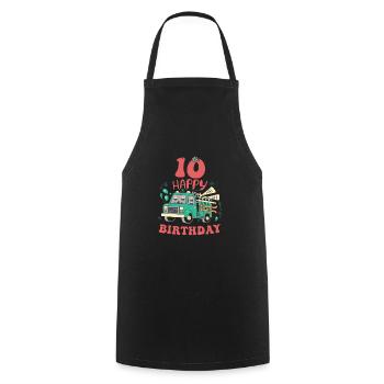 10th Birthday Boys - Cooking Apron - black - Front - AI Model Male 185 dark (185cm)