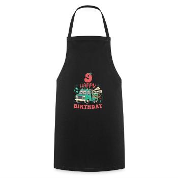 9th Birthday Guys - Cooking Apron - black - Front - AI Model Male 185 dark (185cm)