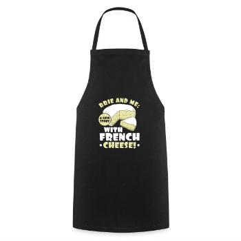 French food - Cooking Apron - black - Front - AI Model Male 185 dark (185cm)
