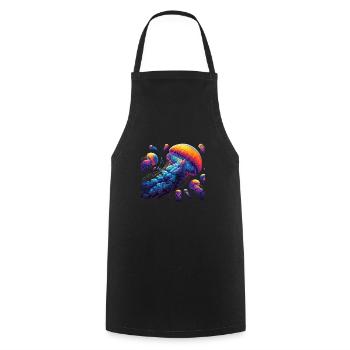 Méduse - Tablier de cuisine - noir - Devant - AI Model Male 185 dark (185cm)