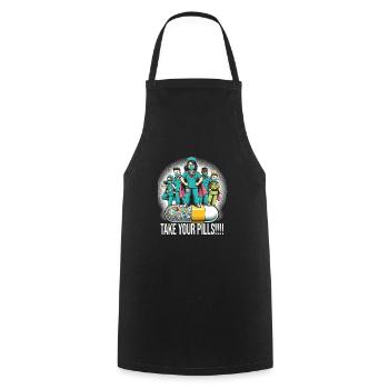 Geriatric nurse - Cooking Apron - black - Front - AI Model Male 185 dark (185cm)