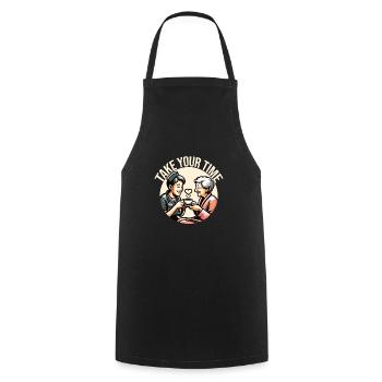 Geriatric nurse - Cooking Apron - black - Front - AI Model Male 185 dark (185cm)