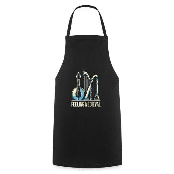 Medieval Market - Cooking Apron - black - Front - AI Model Male 185 dark (185cm)