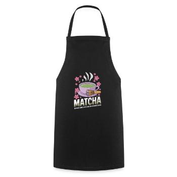 Matcha - Cooking Apron - black - Front - AI Model Male 185 dark (185cm)