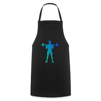 Fitness Ausdauertraining Gewichtheben Herren - Kochschürze - Schwarz - Vorne - AI Model Male 185 dark (185cm)