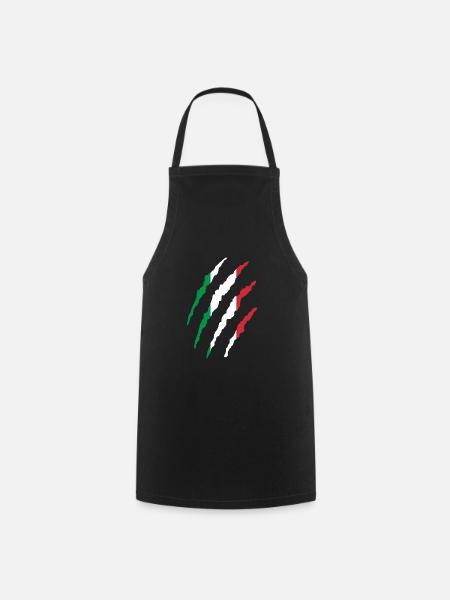 italian flag funny gift soccer shirt - Cooking Apron - black