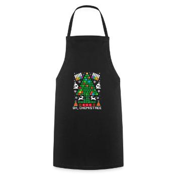Oh Chemistree Science Arbre de Noël Chimie - Tablier de cuisine - noir - Devant - AI Model Male 185 dark (185cm)