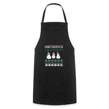 Joyeux Noël Frohe Weihnachten - Tablier de cuisine - noir - Devant - AI Model Male 185 dark (185cm)