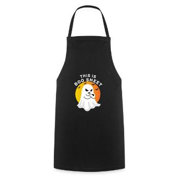 Halloween - Ghost this is boo sheet - Tablier de cuisine - noir - Devant - AI Model Male 185 dark (185cm)