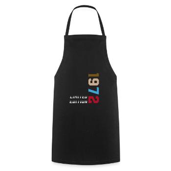 1972 Édition limitée | Anniversaire - Tablier de cuisine - noir - Devant - AI Model Male 185 dark (185cm)