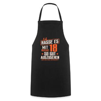 18. Geburtstag Geschenk 18 Jahre Spruch - Kochschürze - Schwarz - Vorne - AI Model Male 185 dark (185cm)